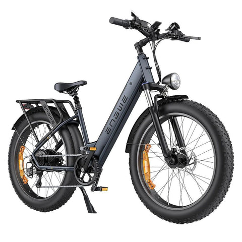 ENGWE E26 Step-thru - Bicicleta Elétrica 250W 768WH 140KM Autonomia - Cinza