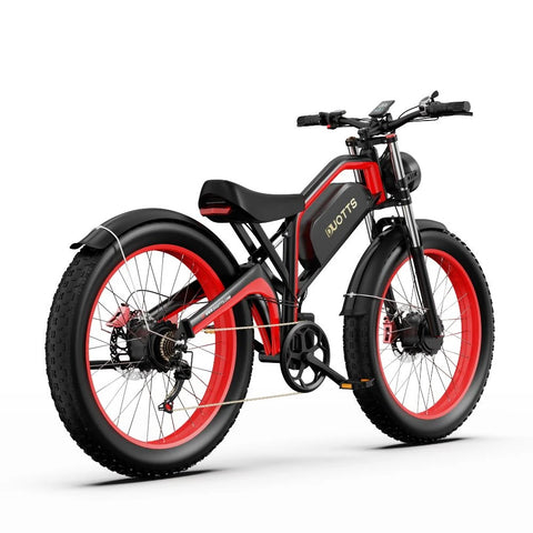 Bicicleta Elétrica Duotts N26 - Motor 750W*2 Bateria 48V20Ah Autonomia 60KM Freios a Disco - Preto Vermelho