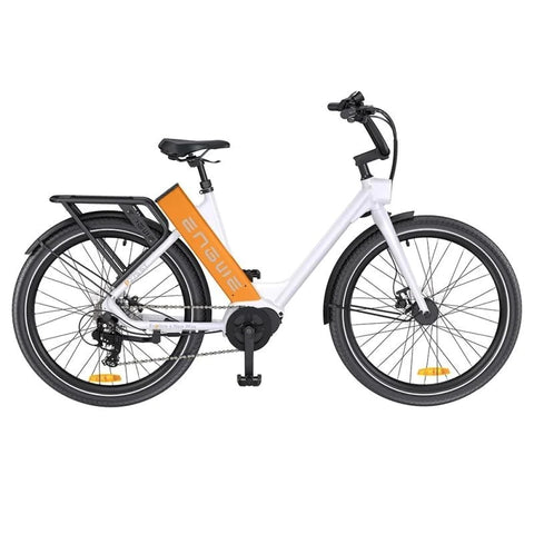 Bicicleta Elétrica ENGWE P275 ST 19.2AH - 250W Bateria 691.2Wh Autonomia 260KM - Branco Laranja