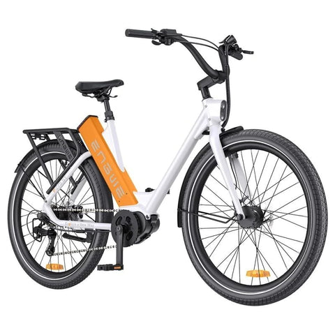 Bicicleta Elétrica ENGWE P275 ST 19.2AH - 250W Bateria 691.2Wh Autonomia 260KM - Branco Laranja