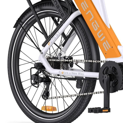 Bicicleta Elétrica ENGWE P275 ST 19.2AH - 250W Bateria 691.2Wh Autonomia 260KM - Branco Laranja