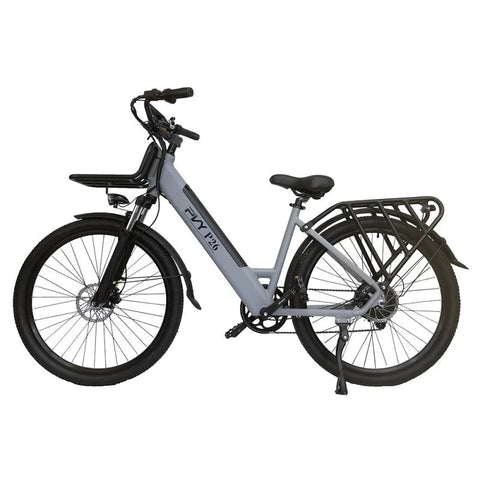 Bicicleta Elétrica PVY P26 - 250W Bateria 48V11.6AH Autonomia 100KM Travões de Disco Hidráulicos - Cinza