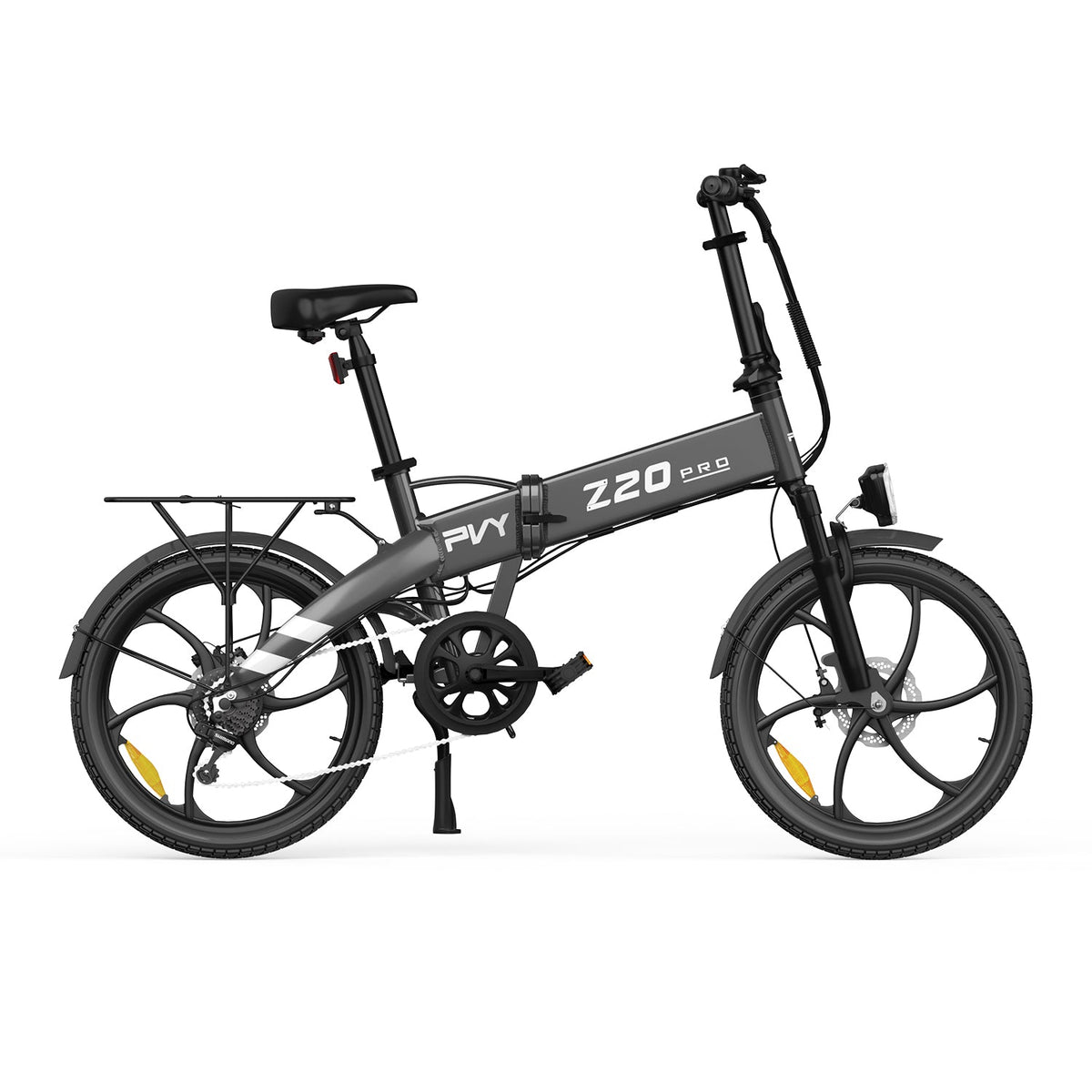 Bicicleta Elétrica PVY Z20 Pro - 250W Bateria 36V10.4AH 80KM Autonomia Freios a Disco Mecânicos - Cinza