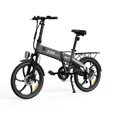 Bicicleta Elétrica PVY Z20 Pro - 250W Bateria 36V10.4AH 80KM Autonomia Freios a Disco Mecânicos - Cinza