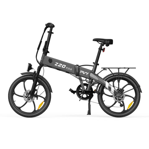 Bicicleta Elétrica PVY Z20 Pro - 250W Bateria 36V10.4AH 80KM Autonomia Freios a Disco Mecânicos - Cinza