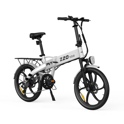 Bicicleta Elétrica PVY Z20 Pro - 250W Bateria 36V10.4AH 80KM Autonomia Freios a Disco Mecânicos - Branca