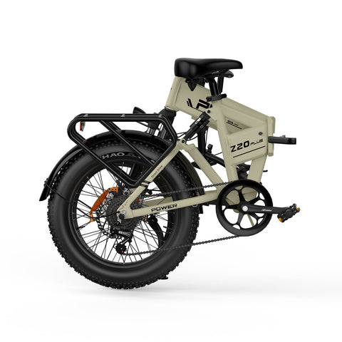 Bicicleta Elétrica PVY Z20 Plus 500 - 250W Bateria 48V14.5AH 100KM Autonomia Freios a Disco Mecânicos - Bege