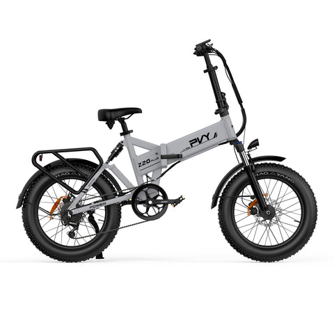 Bicicleta Elétrica PVY Z20 Plus 500 - 250W Bateria 48V14.5AH 100KM Autonomia Freios a Disco Mecânicos - Cinza