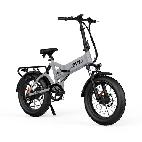 Bicicleta Elétrica PVY Z20 Plus 500 - 250W Bateria 48V14.5AH 100KM Autonomia Freios a Disco Mecânicos - Cinza