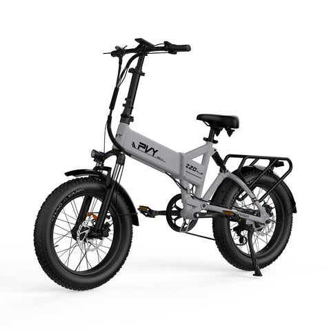 Bicicleta Elétrica PVY Z20 Plus 500 - 250W Bateria 48V14.5AH 100KM Autonomia Freios a Disco Mecânicos - Cinza