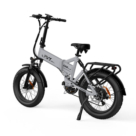 Bicicleta Elétrica PVY Z20 Plus 500 - 250W Bateria 48V14.5AH 100KM Autonomia Freios a Disco Mecânicos - Cinza