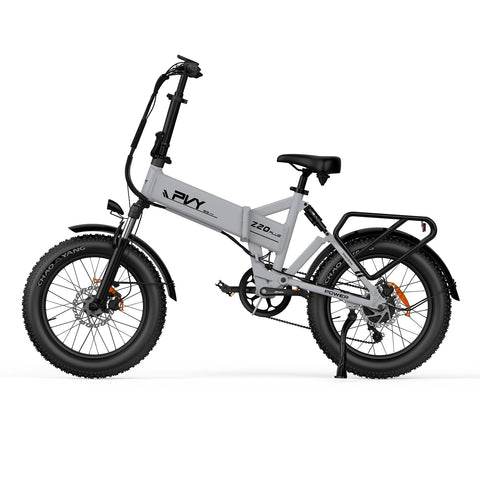 Bicicleta Elétrica PVY Z20 Plus 1000 - Potência 250W Bateria 48V16.5AH 120KM Autonomia Freios a Disco Hidráulicos - Cinza