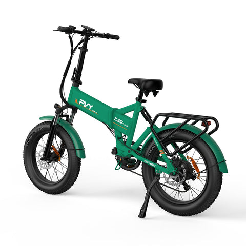 Bicicleta Elétrica PVY Z20 Plus 1000 - Potência 250W Bateria 48V16.5AH 120KM Autonomia Freios a Disco Hidráulicos - Verde