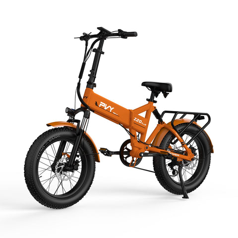 Bicicleta Elétrica PVY Z20 Plus 1000 - Potência 250W Bateria 48V16.5AH 120KM Autonomia Freios a Disco Hidráulicos - Laranja