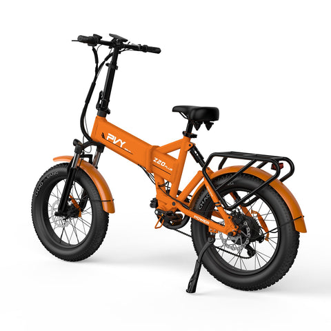 Bicicleta Elétrica PVY Z20 Plus 1000 - Potência 250W Bateria 48V16.5AH 120KM Autonomia Freios a Disco Hidráulicos - Laranja