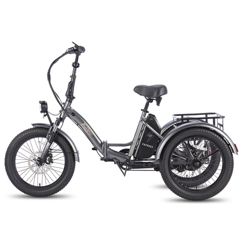 Bicicleta Elétrica FAFREES F20 Mate - Motor 500W Bateria 48V18.2AH Alcance 110KM Freio a Disco Hidráulico - Cinza