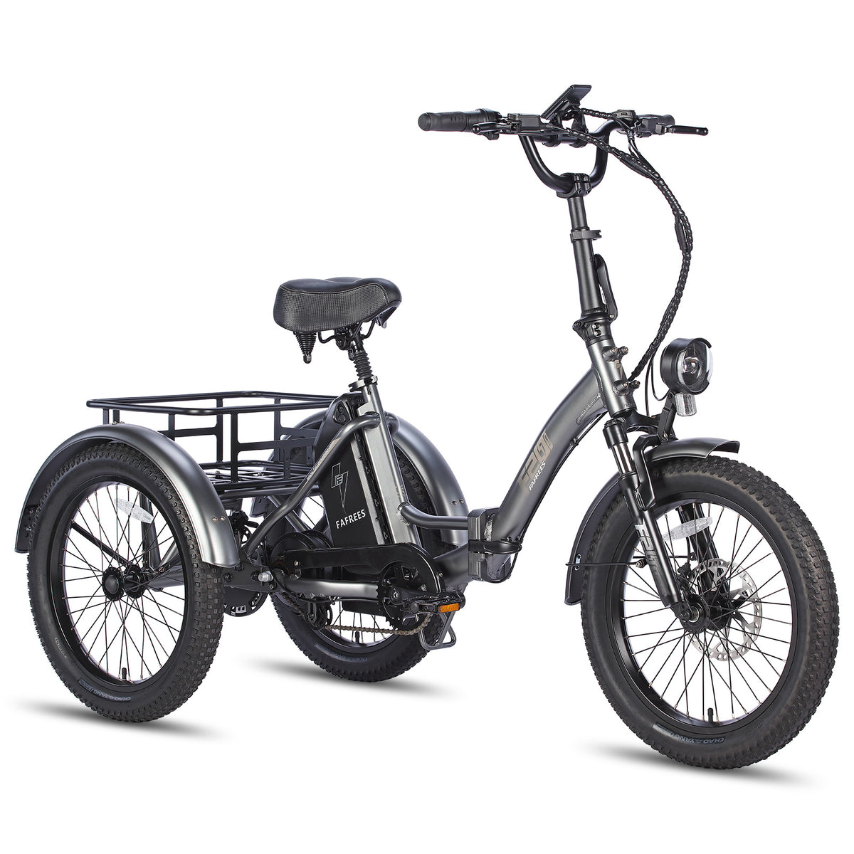 Bicicleta Elétrica FAFREES F20 Mate - Motor 500W Bateria 48V18.2AH Alcance 110KM Freio a Disco Hidráulico - Cinza