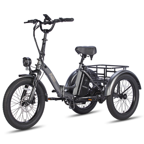 Bicicleta Elétrica FAFREES F20 Mate - Motor 500W Bateria 48V18.2AH Alcance 110KM Freio a Disco Hidráulico - Cinza