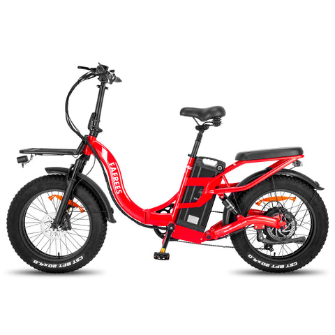 Bicicleta Elétrica FAFREES F20 X-MAX - Motor 750W Bateria 48V30AH Alcance 180KM Freio a Disco Hidráulico - Vermelho