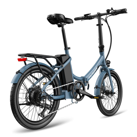 Bicicleta Elétrica FAFREES F20 Light 16.75AH - Motor 250W Bateria 36V16.75Ah Alcance 130KM Freio a Disco Mecânico - Cinza Azul