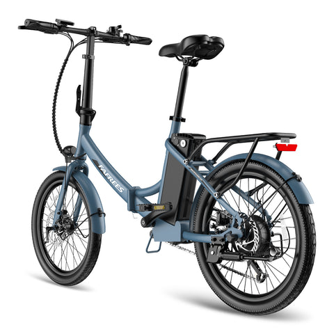 Bicicleta Elétrica FAFREES F20 Light 16.75AH - Motor 250W Bateria 36V16.75Ah Alcance 130KM Freio a Disco Mecânico - Cinza Azul