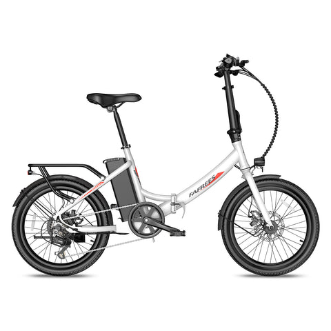 Bicicleta Elétrica FAFREES F20 Light 16.75AH - Motor 250W Bateria 36V16.75Ah Alcance 130KM Freio a Disco Mecânico - Branco