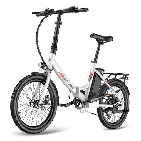 Bicicleta Elétrica FAFREES F20 Light 16.75AH - Motor 250W Bateria 36V16.75Ah Alcance 130KM Freio a Disco Mecânico - Branco