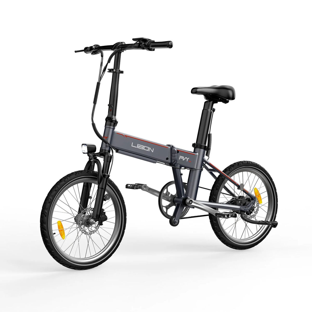 PVY Libon 10AH Bicicleta Elétrica - Potência 500W Bateria 36V10AH Autonomia 130KM Freios a Disco Hidráulicos - Cinza