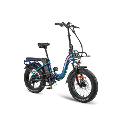 Bicicleta Elétrica FAFREES F20 Max 22.5AH - Motor 500W Bateria 48V22.5AH Autonomia 110KM Freio a Disco Mecânico - Verde Roxo