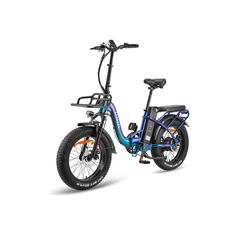 Bicicleta Elétrica FAFREES F20 Max 22.5AH - Motor 500W Bateria 48V22.5AH Autonomia 110KM Freio a Disco Mecânico - Verde Roxo