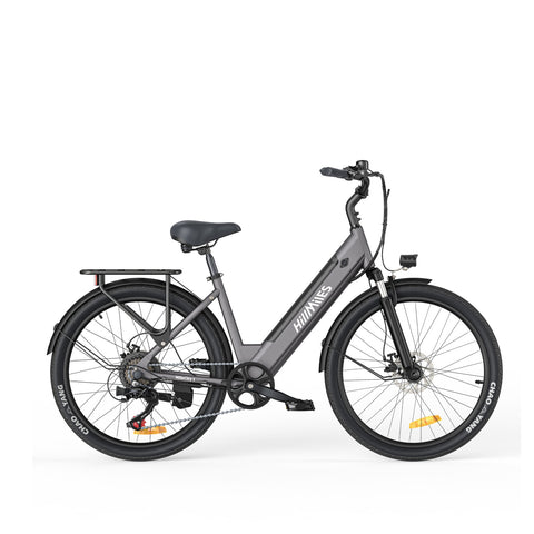 Bicicleta Eléctrica HillMilES MileCity 1 - Motor 250W Bateria 36V13Ah Pneus de 26 Polegadas Travões de Disco Mecânicos - Cinza