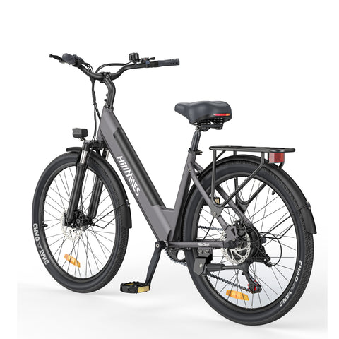 Bicicleta Eléctrica HillMilES MileCity 1 - Motor 250W Bateria 36V13Ah Pneus de 26 Polegadas Travões de Disco Mecânicos - Cinza