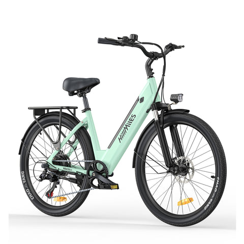 Bicicleta Eléctrica HillMilES MileCity 1 - Motor 250W Bateria 36V13Ah Pneus de 26 Polegadas Travões de Disco Mecânicos - Verde