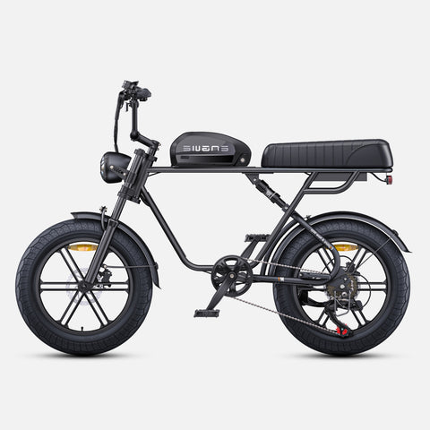 Bicicleta Elétrica ENGWE M1 NL - Motor 250W Bateria 48V15.6AH Pneus de 20 Polegadas Travões de Disco Hidráulicos Manípulo da Alavanca de Velocidades Sem Punho- Preto