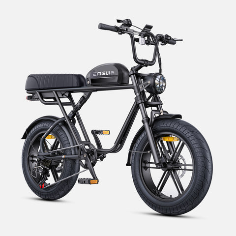 Bicicleta Elétrica ENGWE M1 NL - Motor 250W Bateria 48V15.6AH Pneus de 20 Polegadas Travões de Disco Hidráulicos Manípulo da Alavanca de Velocidades Sem Punho- Preto